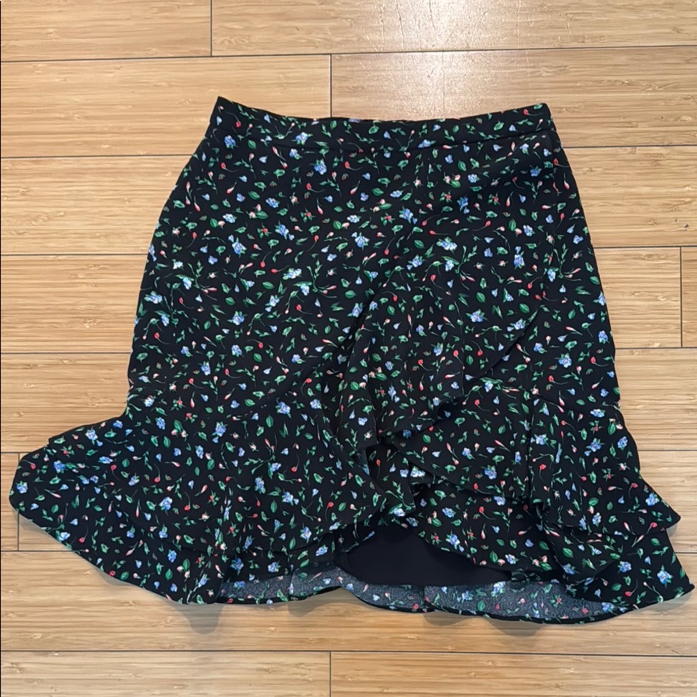 Club Monaco Green Flower Mini Skirt